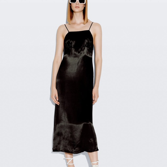 zara midi slip dress